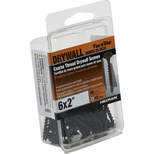 Hillman Fas-N-Tite Coarse Thread Drywall Screws, #6 x 2-In, 250- Pc
