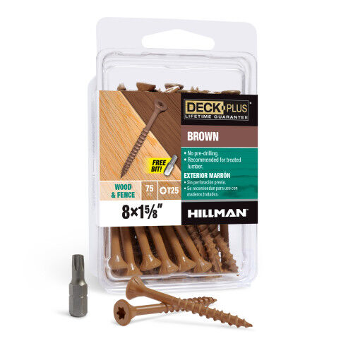 Hillman Deck Plus Brown Deck Screws, #10 x 1-5/8-In, 75-Pk
