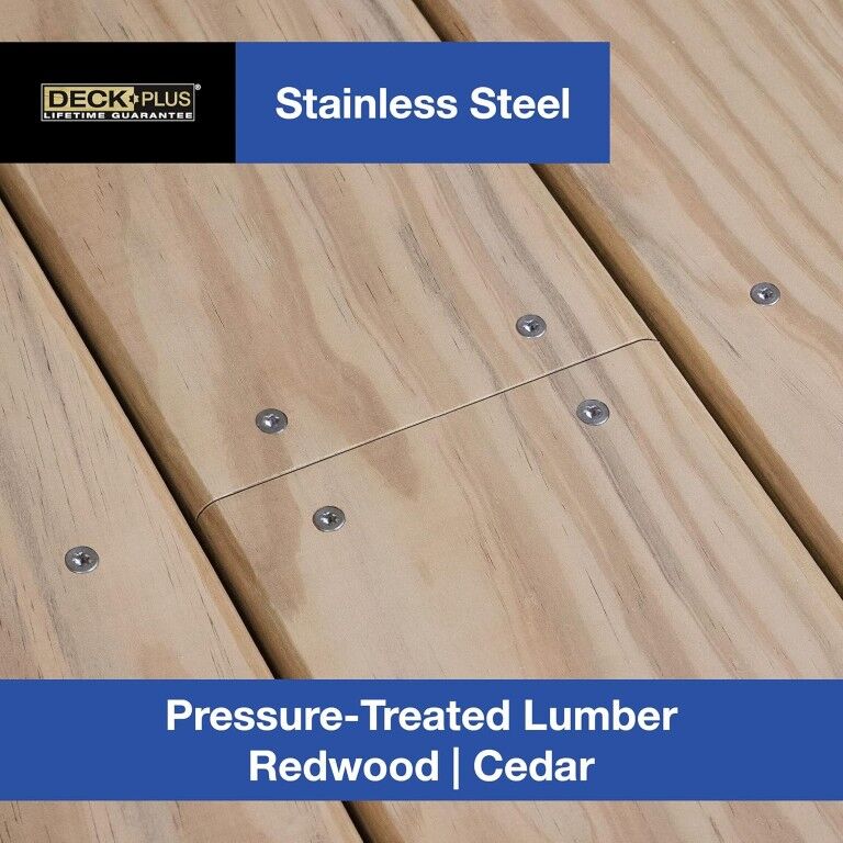 Hillman Deck Plus  Stainless Steel Coated Exterior Wood Screws, #8 x 1 5/8-In, 1-Lb