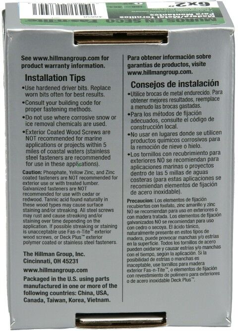 Hillman Fas-N-Tite Smart Thread Drywall Screws, #6 x 2-In, 1-Lb