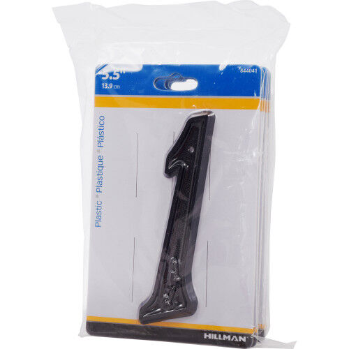 Hillman Matte Black Plastic House Number 1, 5-1/2 In