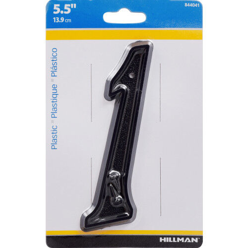 Hillman Matte Black Plastic House Number 1, 5-1/2 In