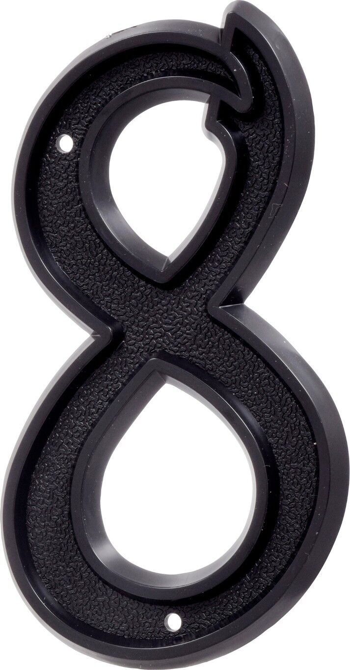 Hillman Plastic House Number 8 Matte Black, 5 1/2-In