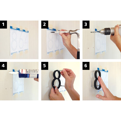 Hillman Distinctions Floating Mount House Black Number 0, 5-In