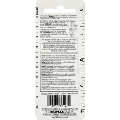 Hillman WallGrip 1-In Hardwall Hanger, 3-Pk