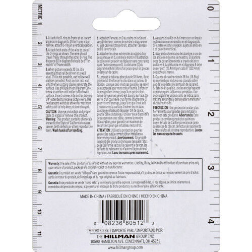 Hillman Zinc Mirror Hanging Kit, 100-Lb