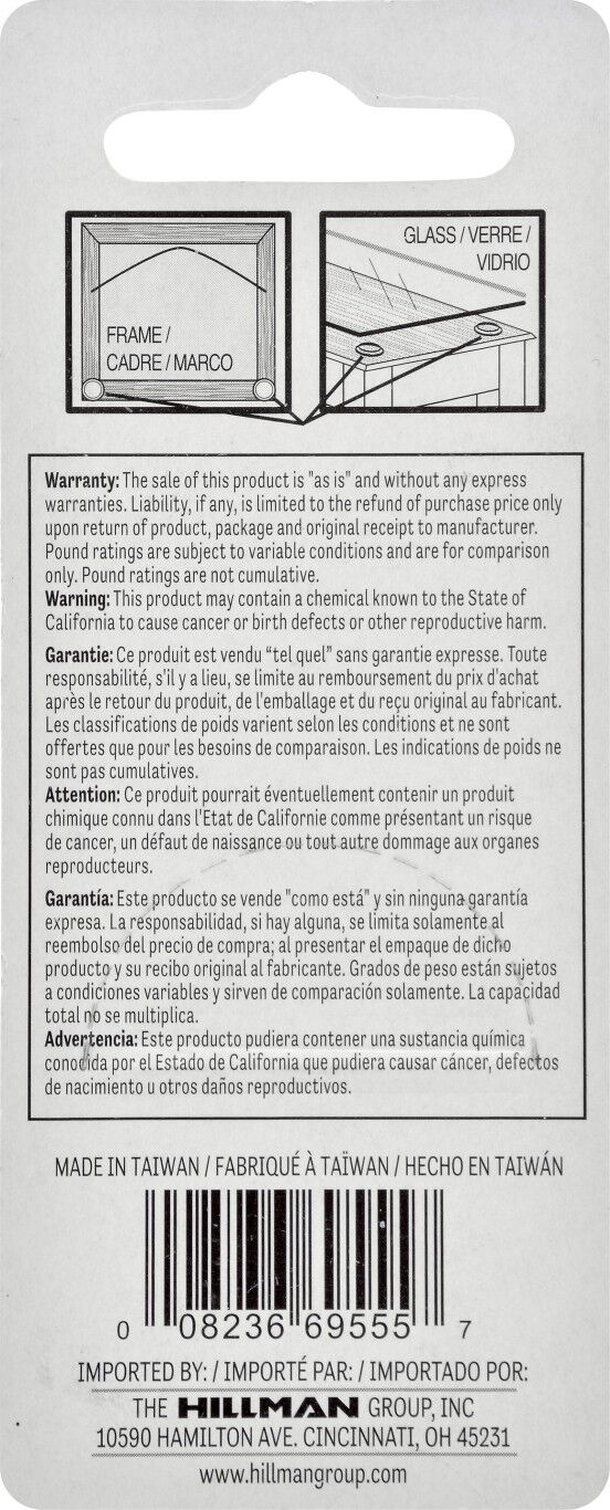 Hillman Clear Non-Skid Disks, 1/2-In, 10-Pk