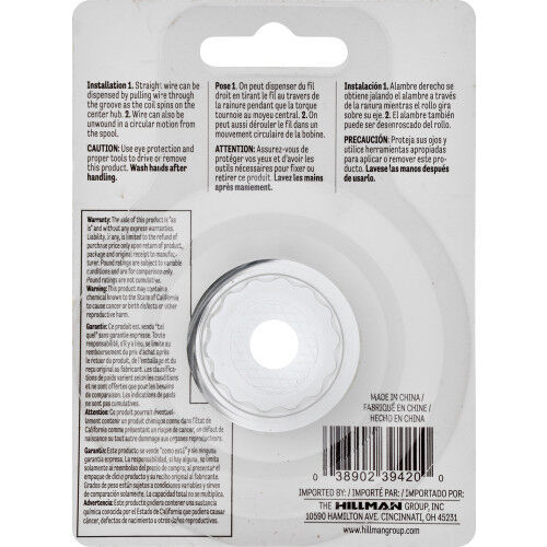 Hillman Galvanized Hobby Wire, #20 X 75-Ft, 15-Lb