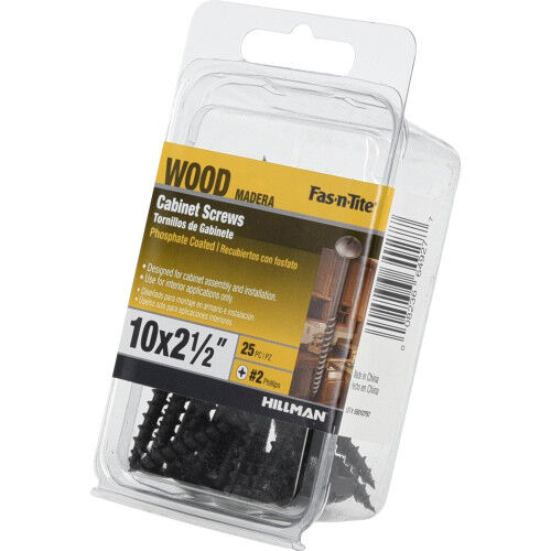 Hillman Truss Head Phillips Coarse Cabinet Screws, #10 X 2 1/2-In, 25-Pk