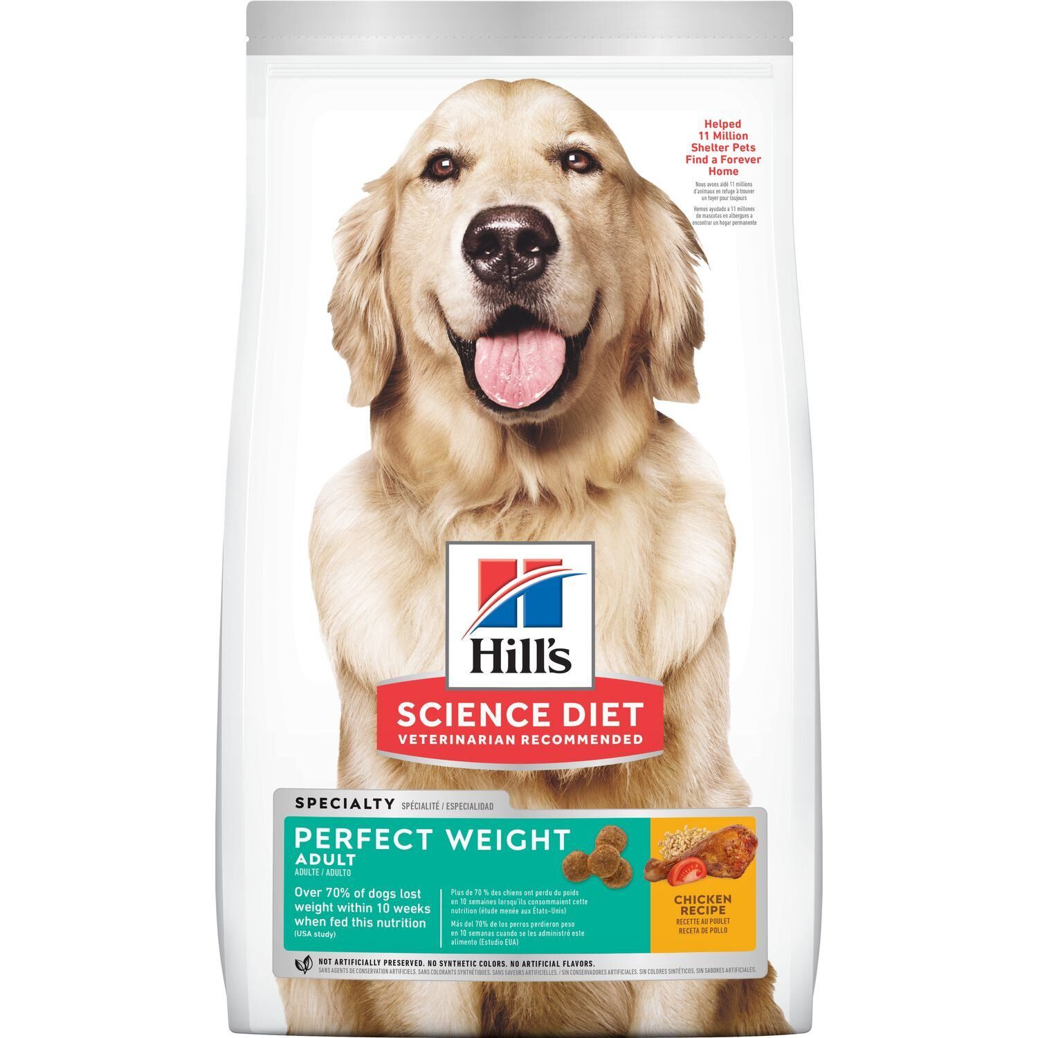 Hill's Science Diet Adult Perfect Weight Chicken Recipe Dog Food, 15-Lb