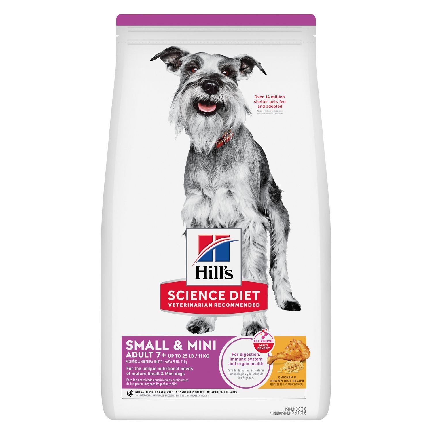 Hill's Science Diet Adult 7+ Small & Mini Chicken & Brown Rice Recipe Dog Food, 4.5-Lb