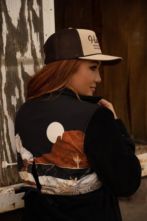 Hooey Women's Tech Fleece Jacket With Landscape Pattern
