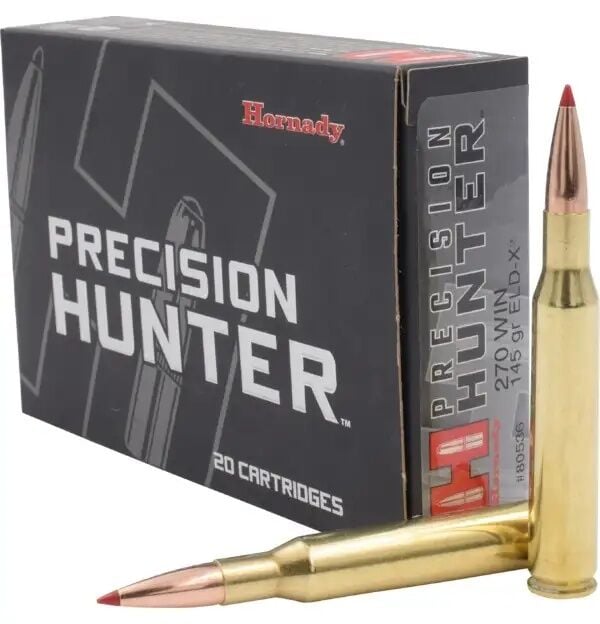 Hornady Precision Hunter .270 Win, 145 Grain ELD-X Rifle Ammo, 20-Rd