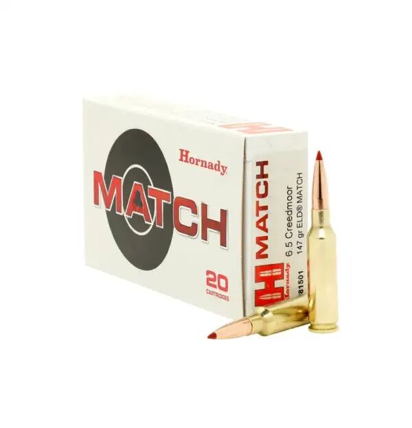 Hornady Match 6.5 Creedmoor, 147 Grain ELD Match Rifle Ammo, 20-Rd