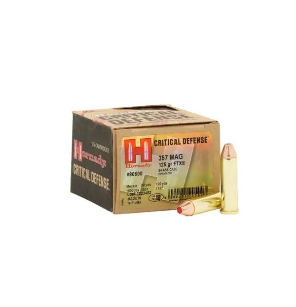 Hornady Critical Defense .357 Mag, 125 Grain FTX Pistol Ammo, 25-Rd