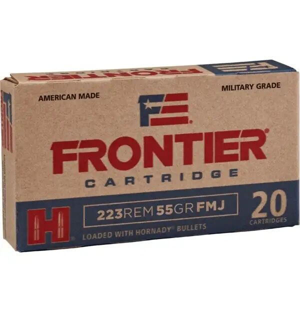 Hornady Frontier .223 Rem, 55 Grain Full Metal Jacket Rifle Ammo, 20-Rd