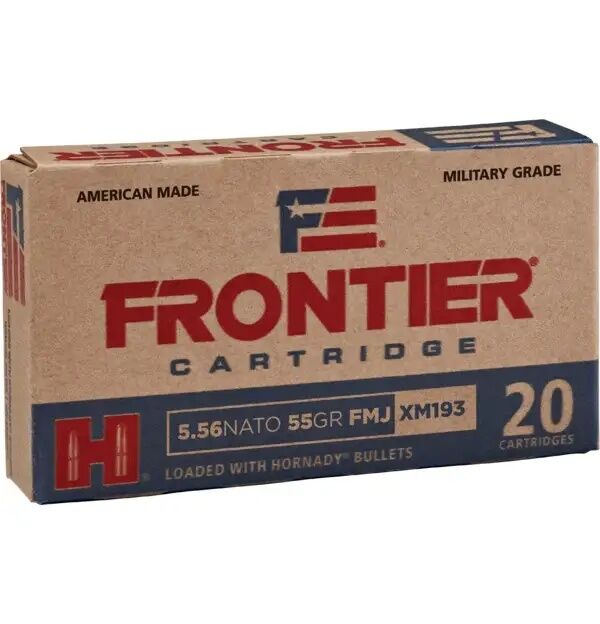 Hornady Frontier 5.56 NATO, 55 Grain Full Metal Jacket Rifle Ammo, 20-Rd