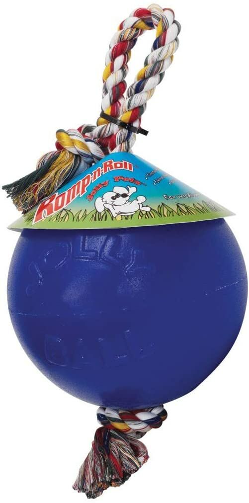 Jolly Pets Romp-N-Roll Ball Color:Blue, Size:14" H X 6" W X 6" D