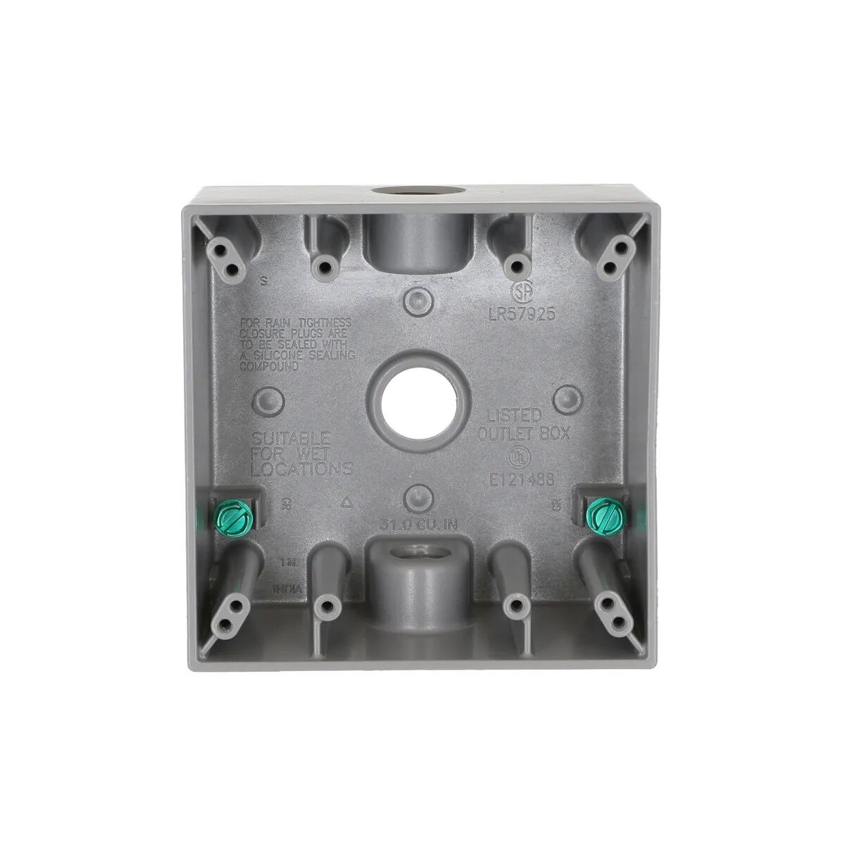 Bell Outdoor 2-Gang Gray Weatherproof Box Woth 3 Knockouts