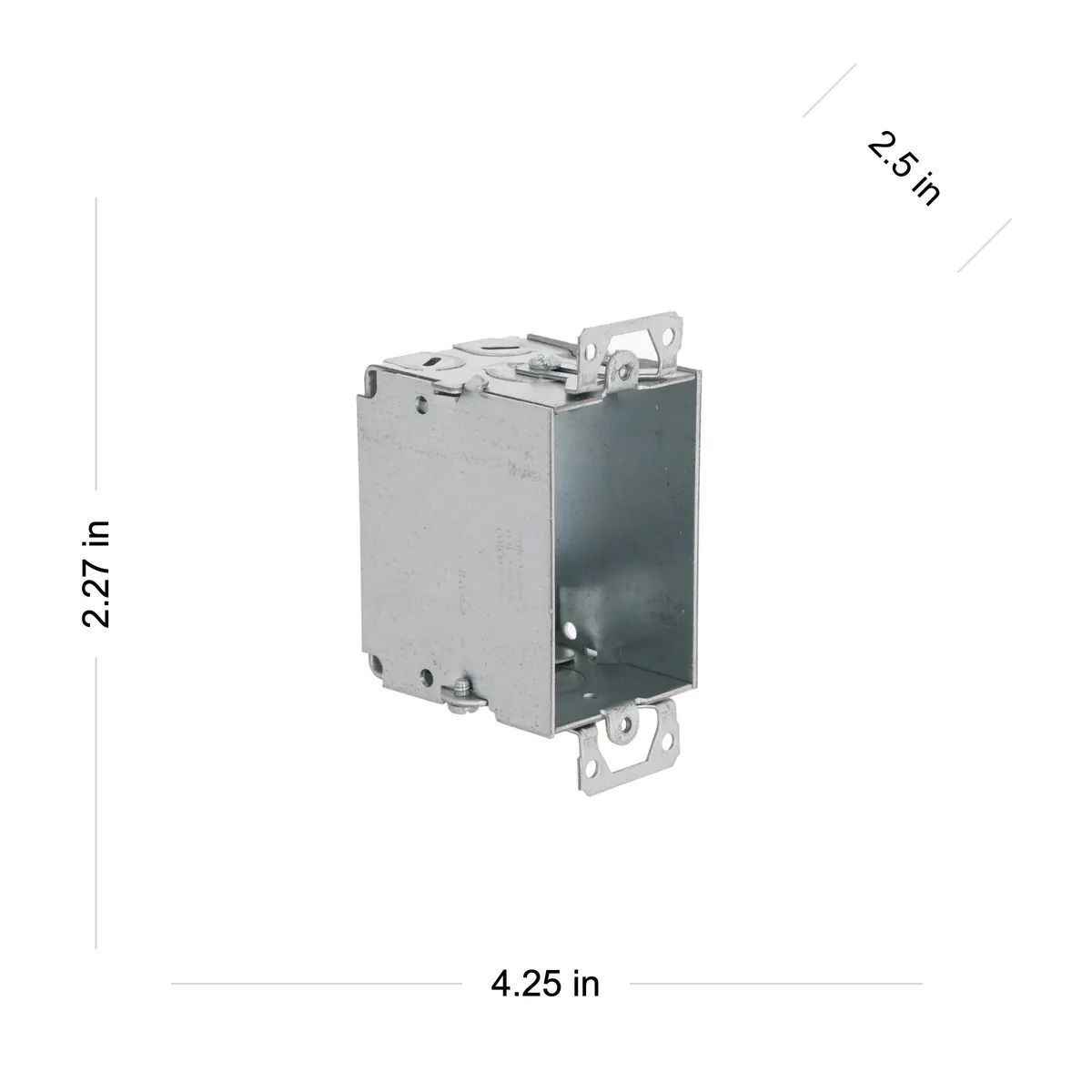 Raco Gangable Switch Box, One 1/2-In KO & NMSC Clamps, Plaster Ears, 3-In x 2-In x 2-1/2-In