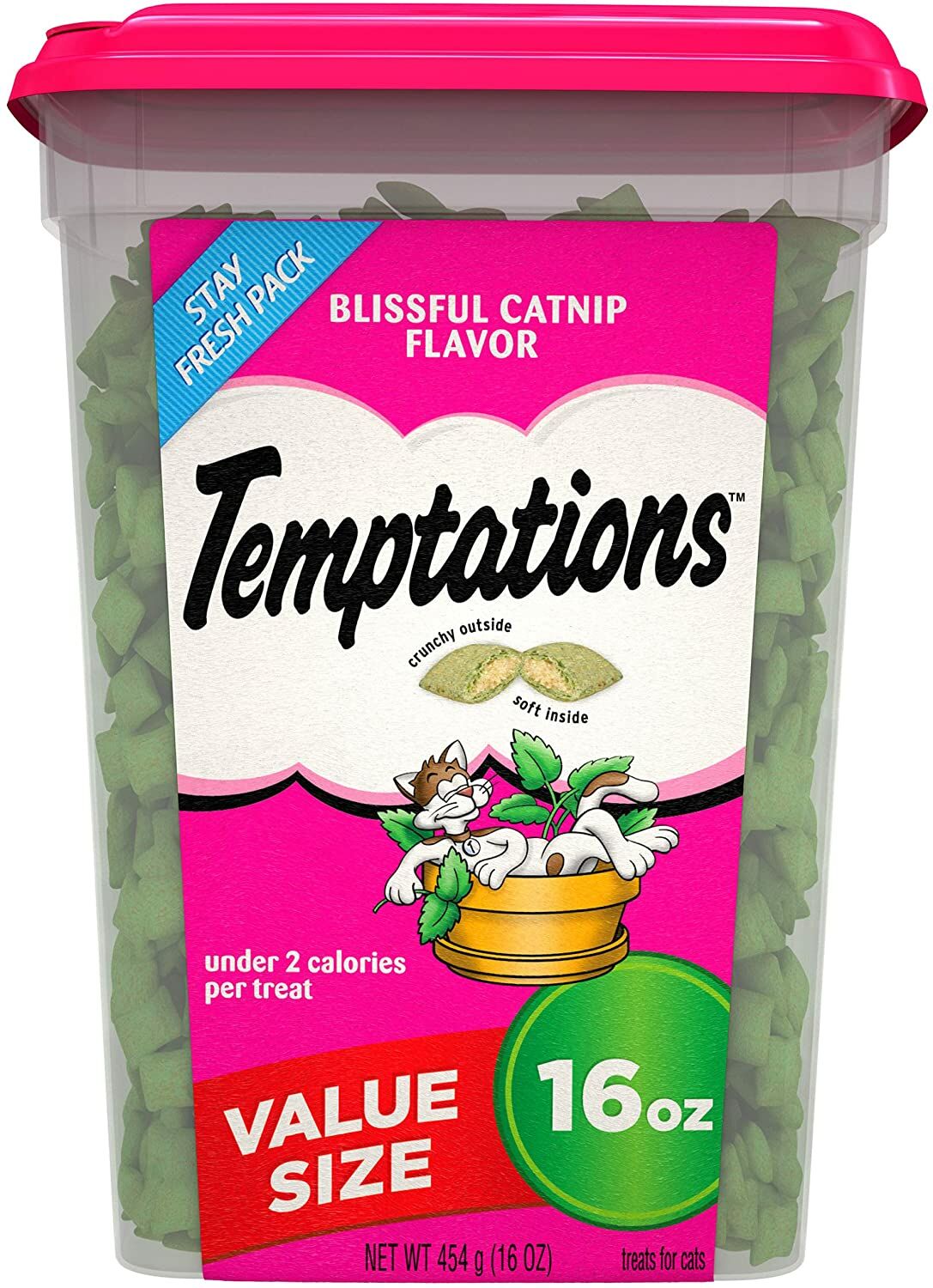 Temptations Blissful Catnip Flavor Crunchy And Soft Cat Treats, 16-Oz