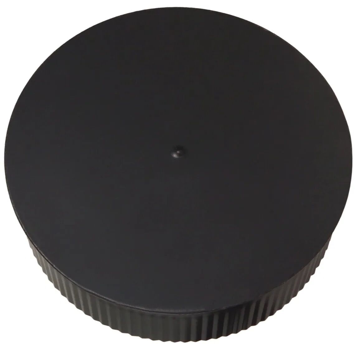 Imperial Matt Black Round Stove Pipe End Cap Small End, 6-In, 24-Ga