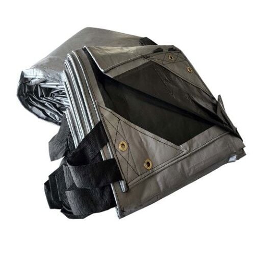 Stack Cover Name 25-Ft x 33-Ft Silver & Black Heavy Duty Bale Stack Cover
