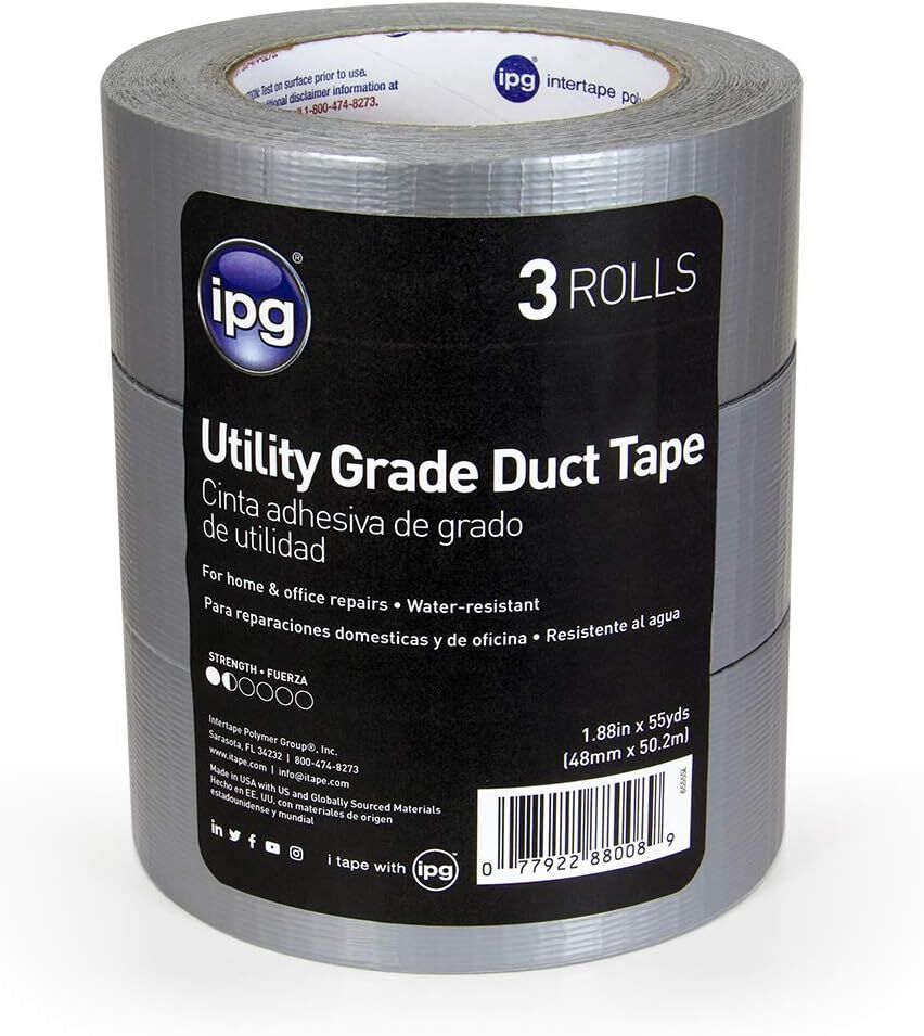 IPG Utility Duct Tape, 1.88-In x 55-Yd, 3-Pk