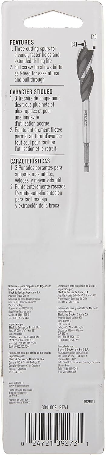 Irwin SpeedBor Max Speed Tri-Flute Drill Bit, 5/8-In x 6-In