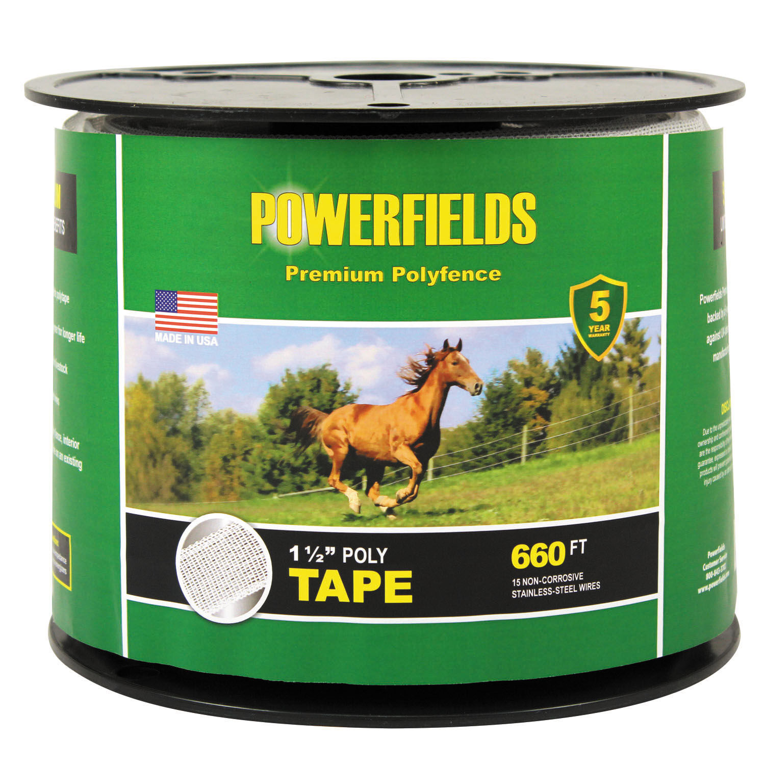 Powerfields EW15 Polytape, 1 1/2-In x 660-Ft