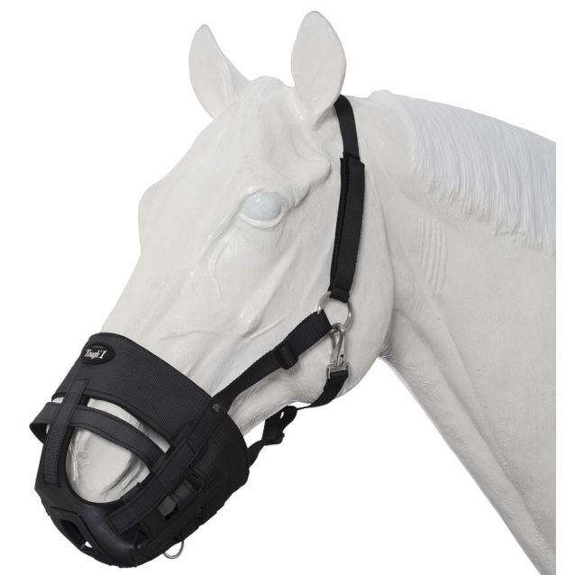 Tough1 Easy Breathe Black Grazing Muzzle for Large Horses