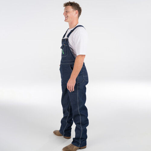 Key Men's Denim Bib Overalls in Indigo Denim Rigid
