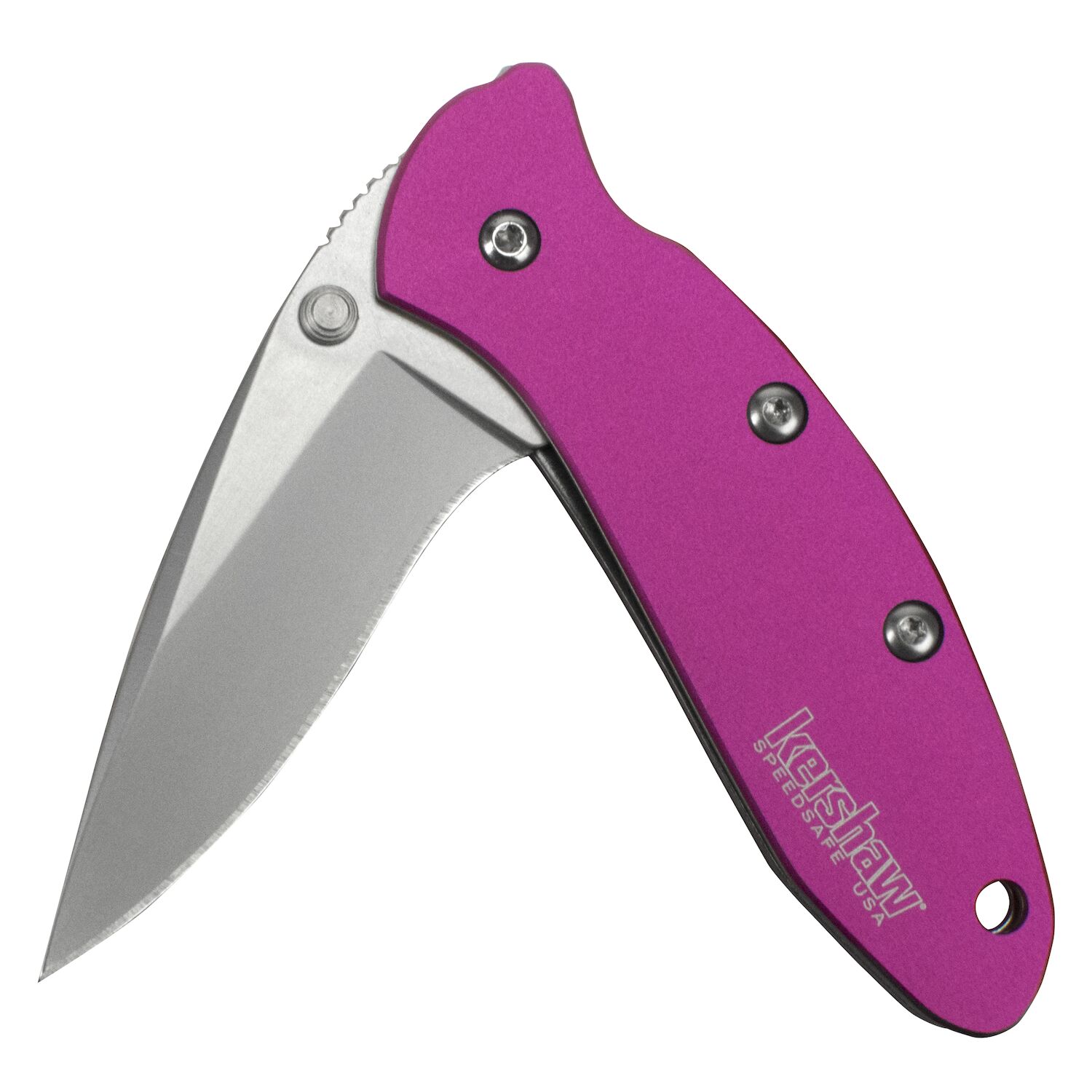 420HC Bead Blasted Finish Blade 6061-T6 Aluminum Pink Anodized Handle