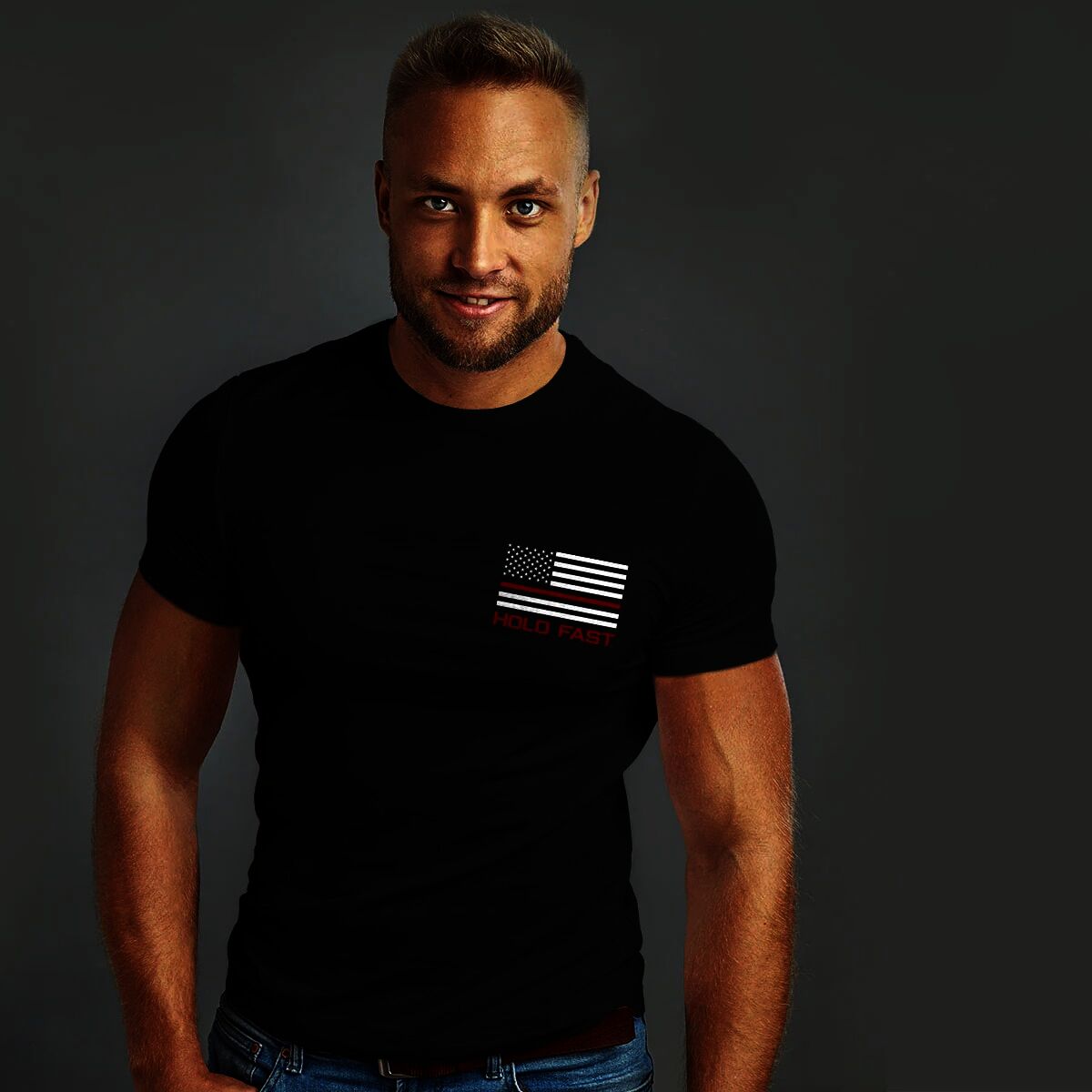 Hold Fast Men's Firefighter Flag T-Shirt