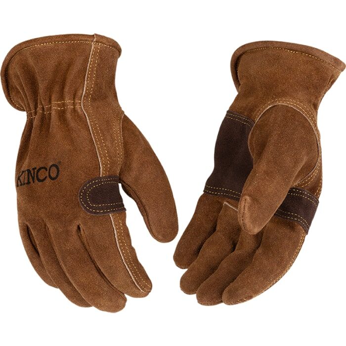 Kinco HydroFlector Water-Resistant Premium Suede Cowhide Driver With Double-Palm in Brown