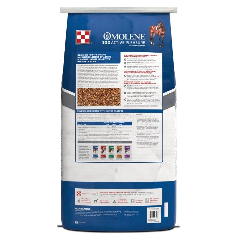 Purina Omolene 100 Active Pleasure Horse Feed, 50-Lb