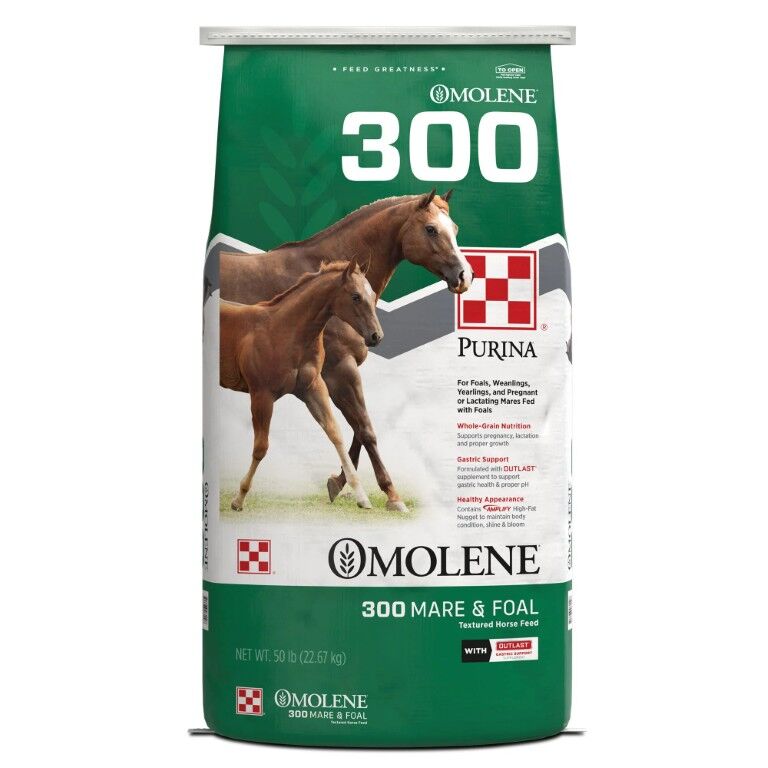 Purina Omolene 300 Mare & Foal Horse Feed, 50-Lb