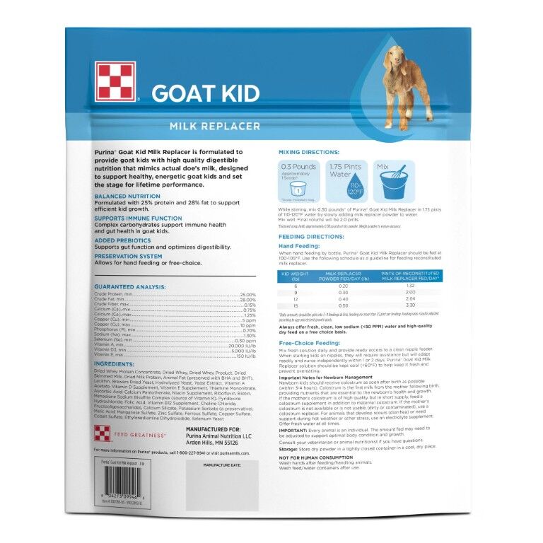 Purina Goat Kid Milk Replacer, 8-Lb