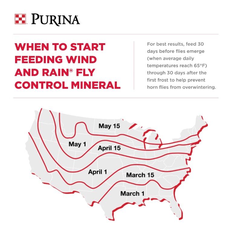 Purina Wind And Rain All Season 7.5 Complete Cattle Mineral With Altosid For Fly Control, 50-Lb