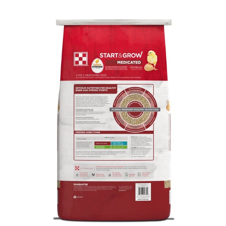 Purina Start & Grow Chick Feed Medicated, 25-Lb