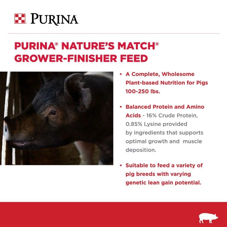 Purina Nature's Match Grower-Finisher Pig Feed, 50-Lb