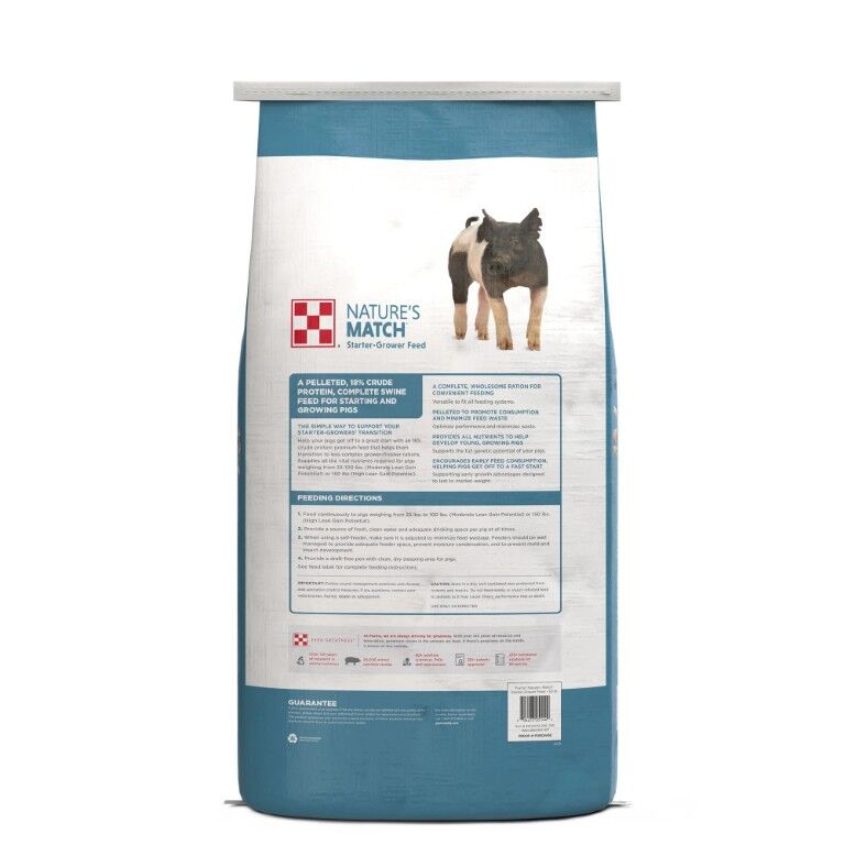 Purina Nature's Match Starter-Grower Pig Feed, 50-Lb