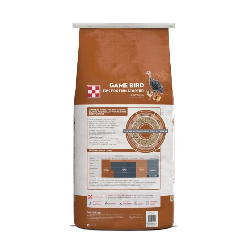 Purina Game Bird 30% Protein Starter Crumbles, 40-Lb