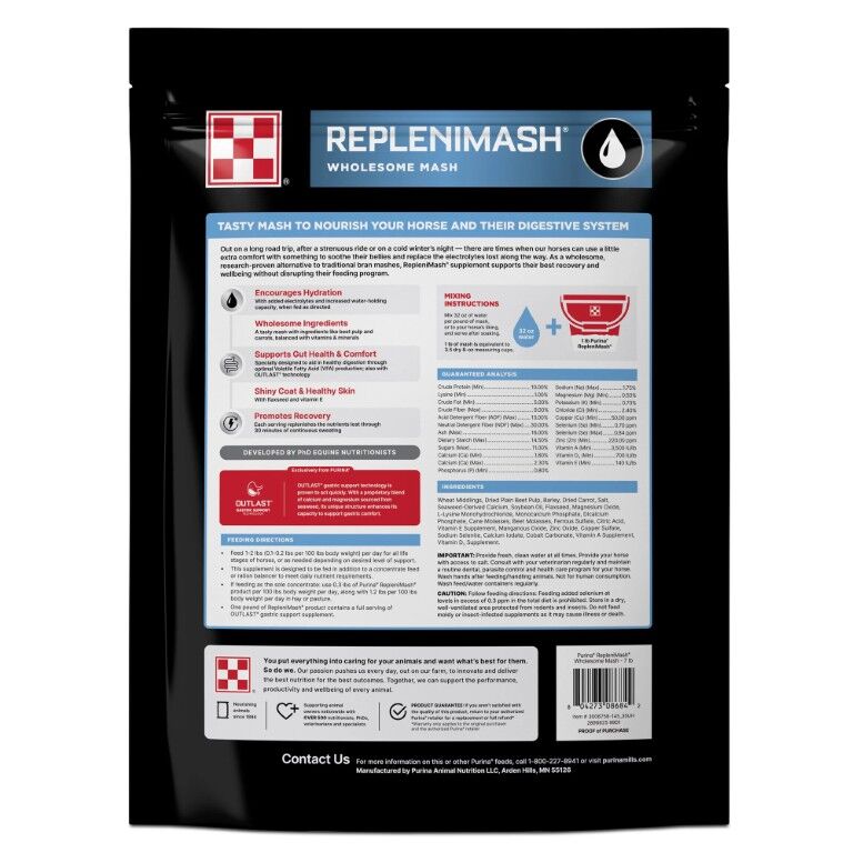 Purina RepleniMash Horse Mash, 7-Lb