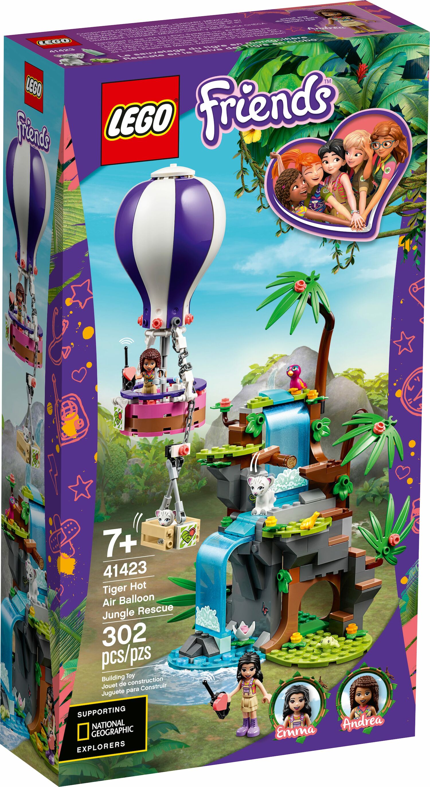 Lego Friends Tiger Hot Air Balloon Jungle Rescue 41423