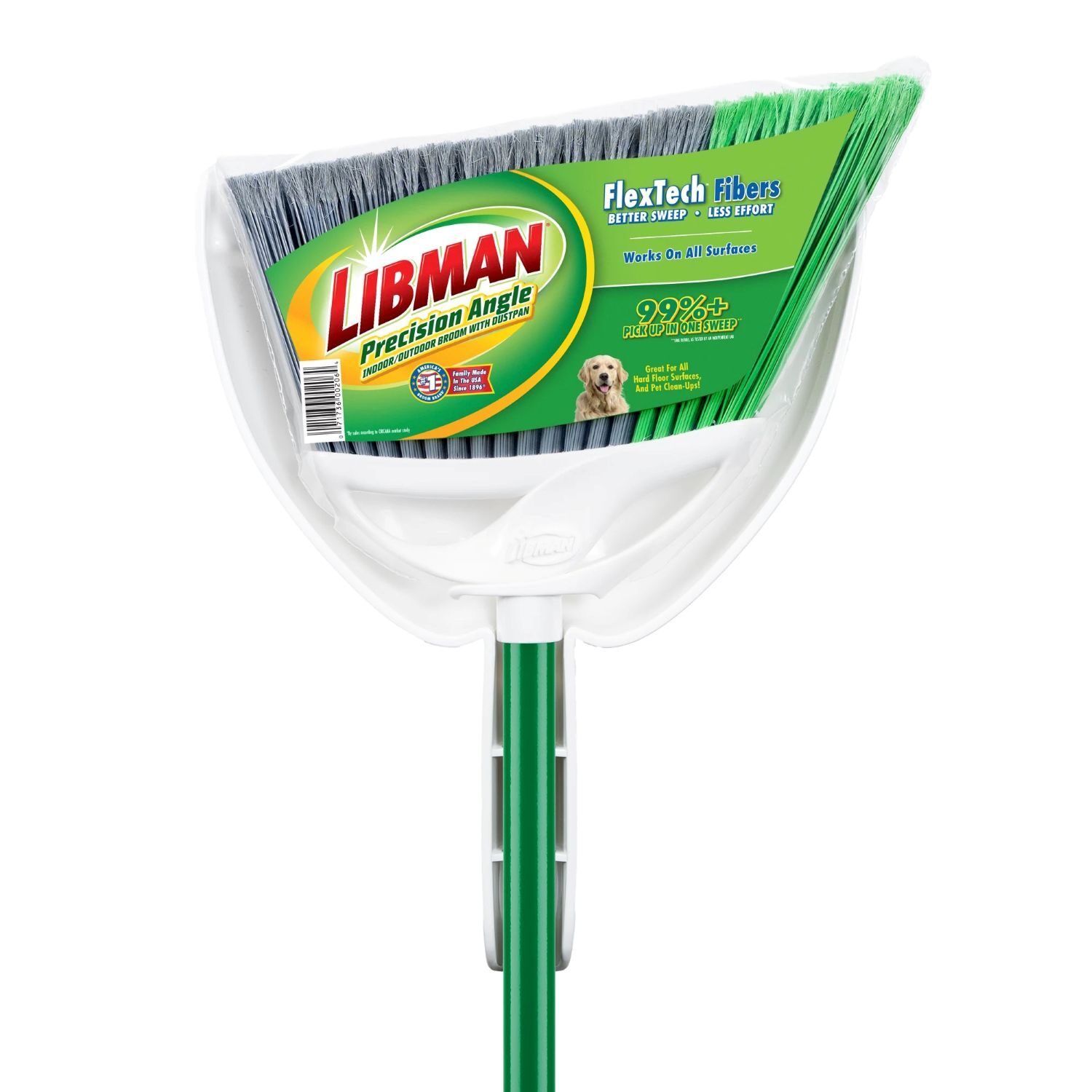 Libman Precision Angle Indoor/Outdoor Broom With Dustpan