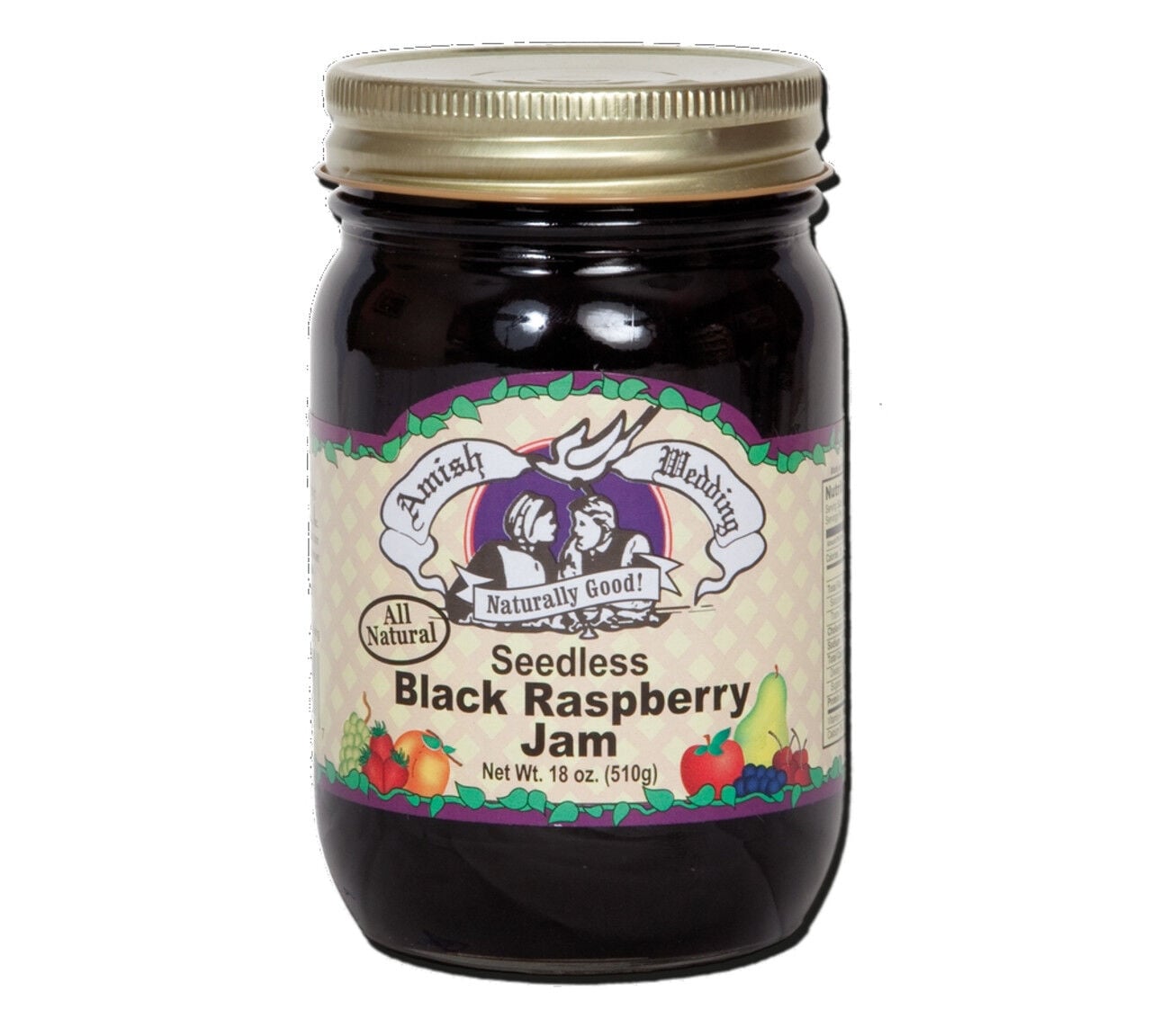 Amish Wedding Seedless Black Raspberry Jam, 18-Oz