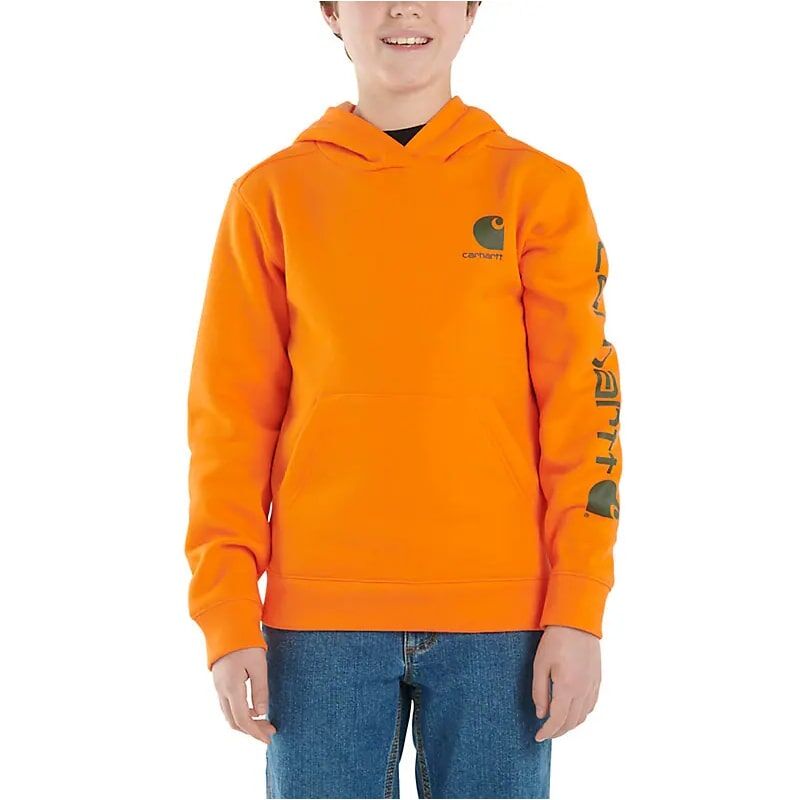 Carhartt Kids' Long Sleeve Graphic Sweatshirt in Vibrant Orange