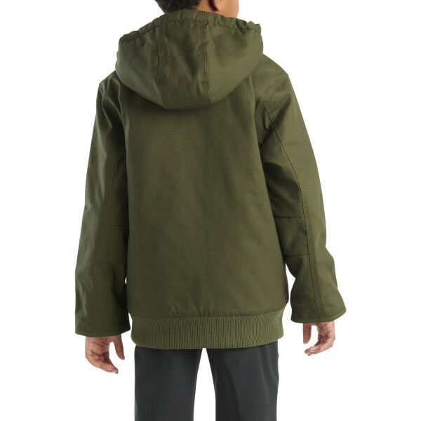 Carhartt Boy's Canvas Insulated Hooded Jac in Olive