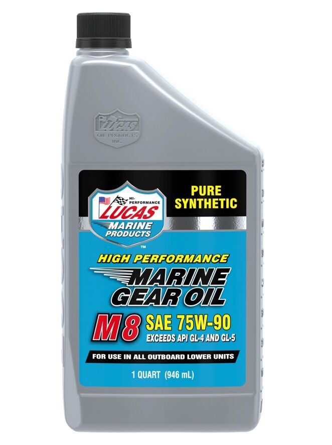 Lucas Oil M8 Synthetic SAE 75W-90 Marine Gear Oil, 1-Qt